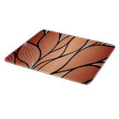 Rustikales Coppery Bronze-Verlassen Musterglas Schneidebrett (Ecke)
