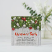 Rustikales Corporate Winter Weihnachts-Party Einladung (Stehend Vorderseite)