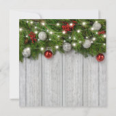 Rustikales Corporate Winter Weihnachts-Party Einladung (Rückseite)