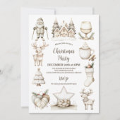 Rustikales Cosy Blue Christmas Party Einladung (Vorderseite)