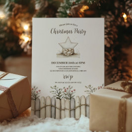 Rustikales Cosy Blue Christmas Party Einladung