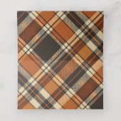 Rustikales Cotattecore Orange und Beige Kariertes Platzkarte (Innenseite Aufgefaltet)