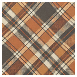 Rustikales Cotattecore Orange und Beige Kariertes  Stoff