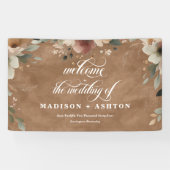 Rustikales Cotgingcore Terracotta Hochzeit Willkom Banner (Horizontal)