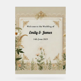 Rustikales Cottagecore-Hochzeitszeichen Acrylschild