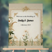Rustikales Cottagecore-Hochzeitszeichen Acrylschild (Neutral)