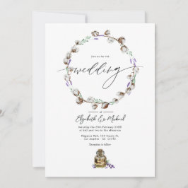 Rustikales Cotton Lavender Country Barn Wedding Fo Einladung