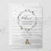 Rustikales Cotton Lavender Country Barn Wedding Fo Einladung (Vorderseite)