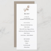 Rustikales Cotton Wedding Dinner Menü (Vorne/Hinten)