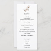 Rustikales Cotton Wedding Dinner Menü (Vorderseite)