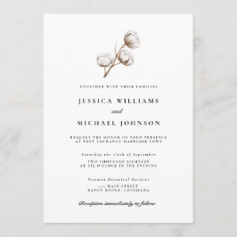 Rustikales Cotton Wedding Einladung