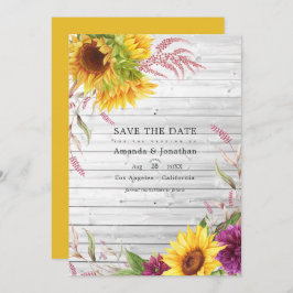 Rustikales Country Barn Sunflower Wedding Foto Save The Date