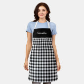 Rustikales Country Black Gingham Name Personalisie Schürze (Getragen)