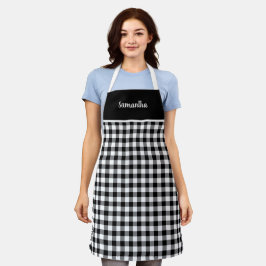 Rustikales Country Black Gingham Name Personalisie Schürze