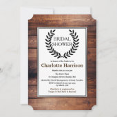 Rustikales Country Black Laurels Brautparty Einladung (Vorderseite)