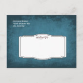 Rustikales Country Blue Wirbel Brautparty Postkart Einladungspostkarte (Rückseite)