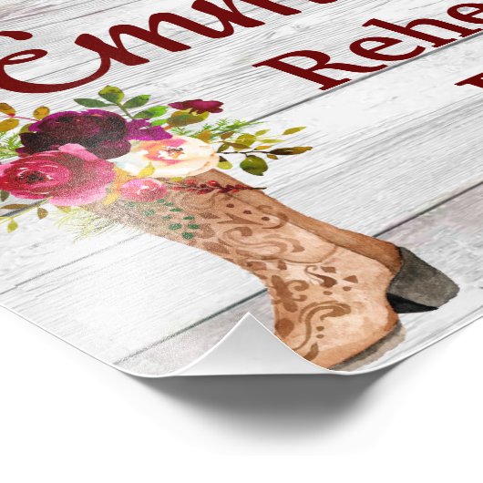 Rustikales Country Boho Western Probe Abendessen U Fotodruck (Ecke)