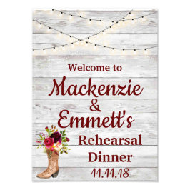 Rustikales Country Boho Western Probe Abendessen U Fotodruck