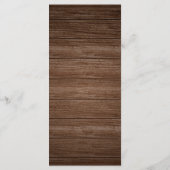 Rustikales Country Boots Cowgirl Blumenschmuck Geb Menükarte (Rückseite)