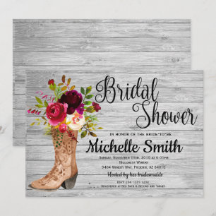 Rustikales Country Bridal Western Boho Brautparty Einladung