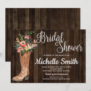 Rustikales Country Bridal Western Brautparty Einladung