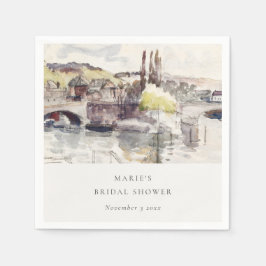 Rustikales Country Bridge Riverside Brautparty Serviette