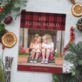 Rustikales Country Buffalo Kariertes Weihnachtsfes Postkarte