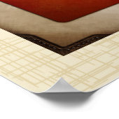 Rustikales Country Bull Horns Imitate Lederdesign Poster (Ecke)