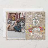 Rustikales Country Burlap Boho Wildblume Wedding Save The Date (Vorderseite)