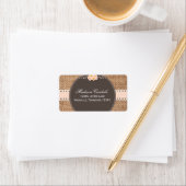 Rustikales Country Burlap Lace Hochzeitsplatz Adressaufkleber (Insitu)