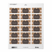 Rustikales Country Burlap Lace Hochzeitsplatz Adressaufkleber (Vorne)