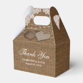 Rustikales Country Burlap Lace String Lights Hochz Geschenkschachtel (Rückseite)