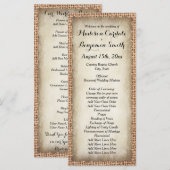 Rustikales Country Burlap Vintage Hochzeitsprogram Programm (Vorne/Hinten)