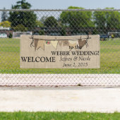 Rustikales Country Burlap Wedding Banner (Insitu)