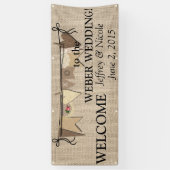 Rustikales Country Burlap Wedding Banner (Vertikal)