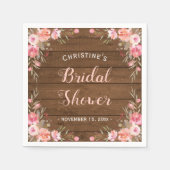 Rustikales Country Chic Brautparty Blumenpapier Serviette (Vorderseite)