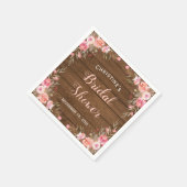 Rustikales Country Chic Brautparty Blumenpapier Serviette (Ecke)