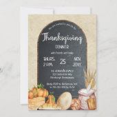 Rustikales Country Chic Chalkboard Erntedank Dinne Einladung (Vorderseite)