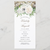 Rustikales Country Chic White Blume Hochzeitsprogr Programm (Vorderseite)
