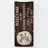 Rustikales Country Couple Foto Hochzeitsbanner Banner (Vertikal)