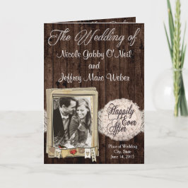 Rustikales Country Couple Foto Hochzeitsprogramm Programm