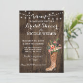 Rustikales Country Cowboy Boot Brautparty einladen Einladung (Stehend Vorderseite)