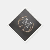 Rustikales Country Deer Antler Chalkboard Monogram Serviette (Ecke)