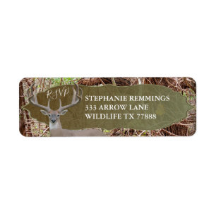 Rustikales Country Deer Junter Wedding RSVP Label