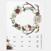 Rustikales Country Floral Baby Milestone Schuppen Fleecedecke (Vorderseite)