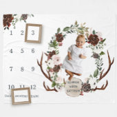 Rustikales Country Floral Baby Milestone Schuppen Fleecedecke