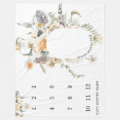 Rustikales Country Floral Baby Milestone Schuppen  Fleecedecke (Vorderseite)