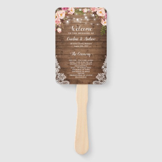 Rustikales Country Floral String Light Wedding Pro Fächer (Vorderseite)