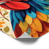 Rustikales Country Folk Rooster Chicken Poster (Ecke)