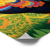 Rustikales Country Folk Rooster Chicken Poster (Ecke)